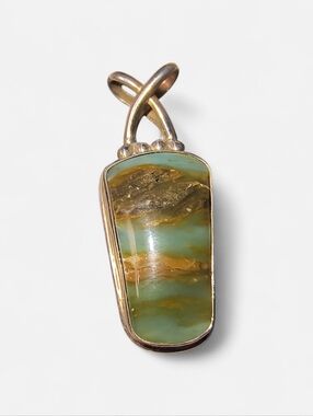 Sarda Bali Green Ocean Jasper And Sterling Silver Pendant